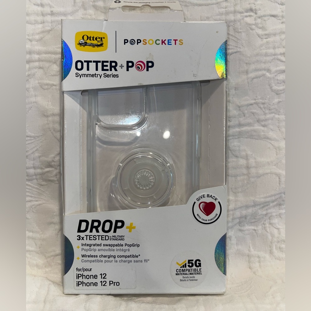 Otterbox + Popsocket Collab - iPhone 12/iPhone 12 pro clear case. NWT